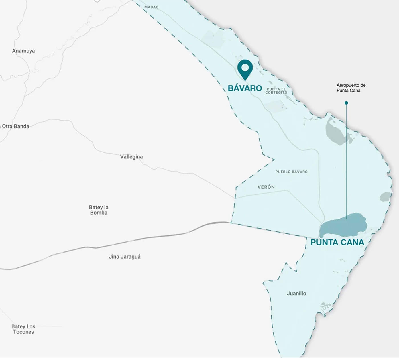 Mapa de Bávaro y Punta Cana